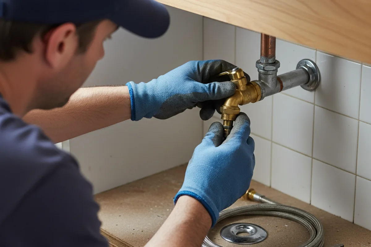 Shutoff valve and fitting work during Faucet and Fixture Repair in Bunnell